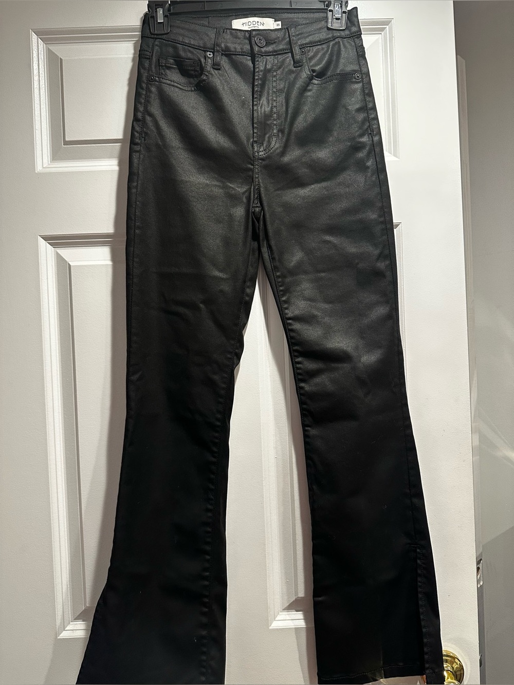 HIDDEN Black Flared Coated Jeans - Women's